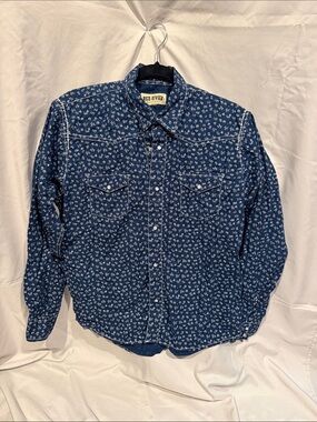 Men's Blue Floral Western Shirt
